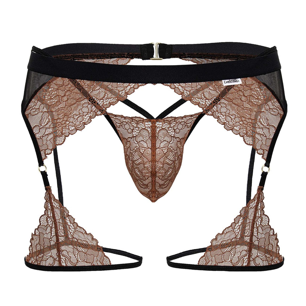 CandyMan 99854 Lace-Garter Outfit Color Black-Terracotta - DealByEthan.gay loves CandyMan