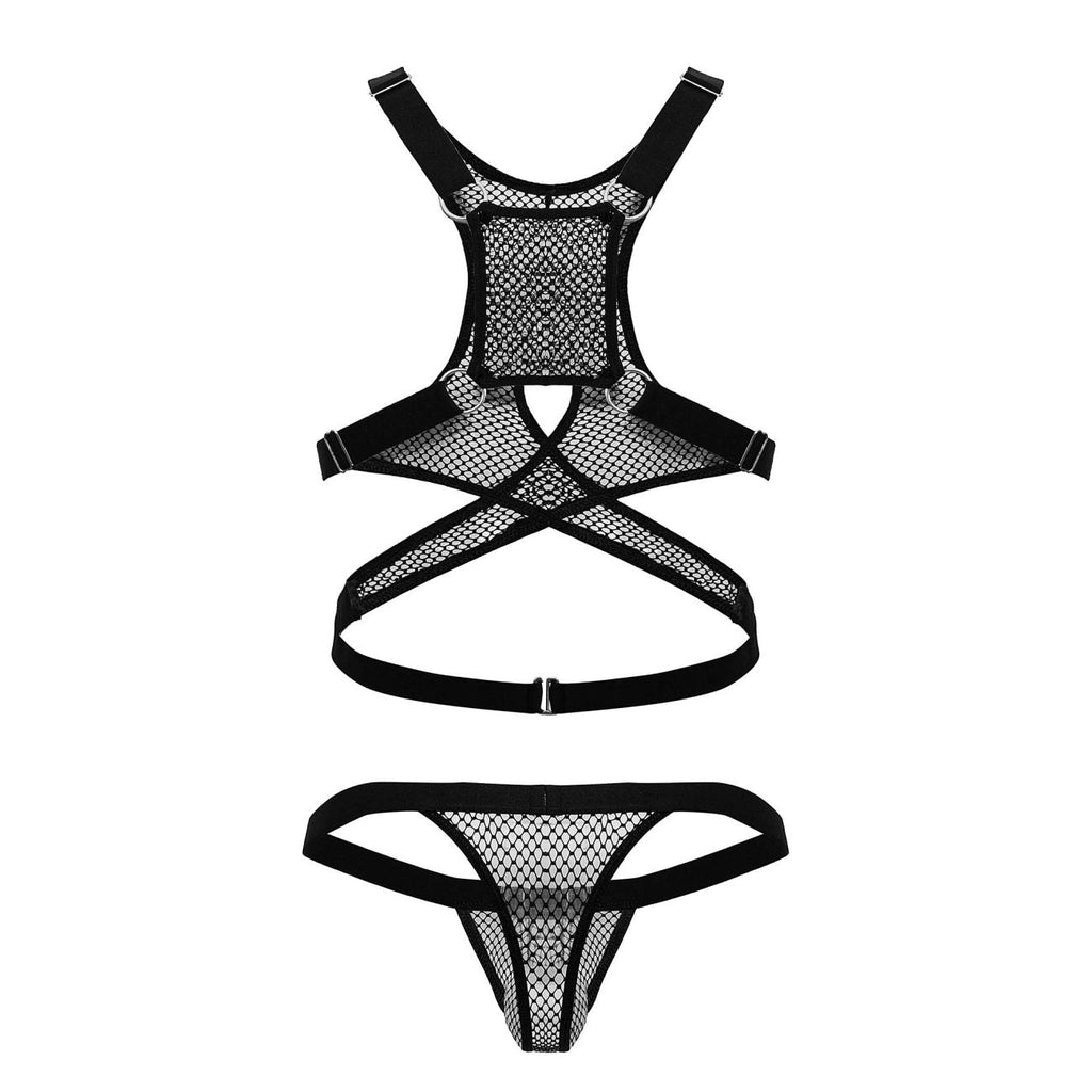 CandyMan 99862 Fishnet Outfit Color Black - DealByEthan.gay loves CandyMan