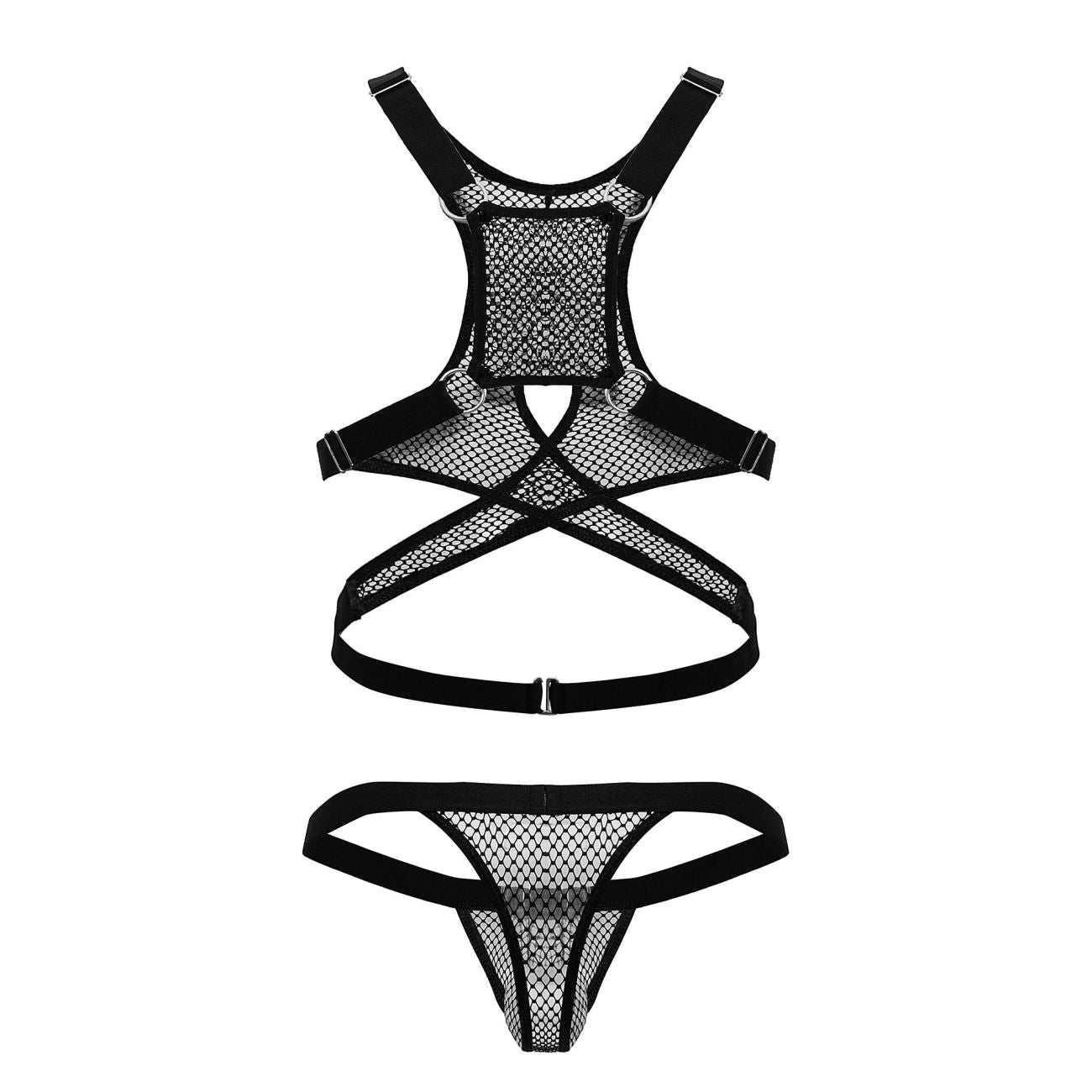 CandyMan 99862 Fishnet Outfit Color Black - DealByEthan.gay loves CandyMan
