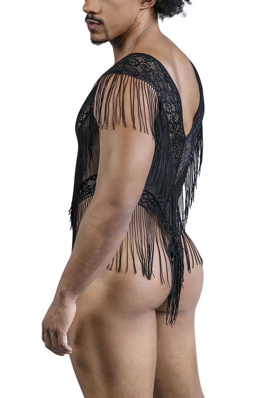 CandyMan 99865 Lace-Mesh Bodysuit Color Black - DealByEthan.gay loves CandyMan
