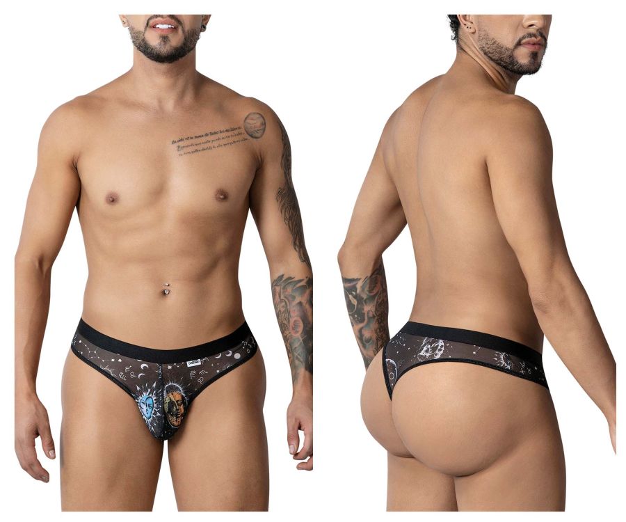 CandyMan 99885 Sun Moon Thongs Color Black-White - DealByEthan.gay loves CandyMan