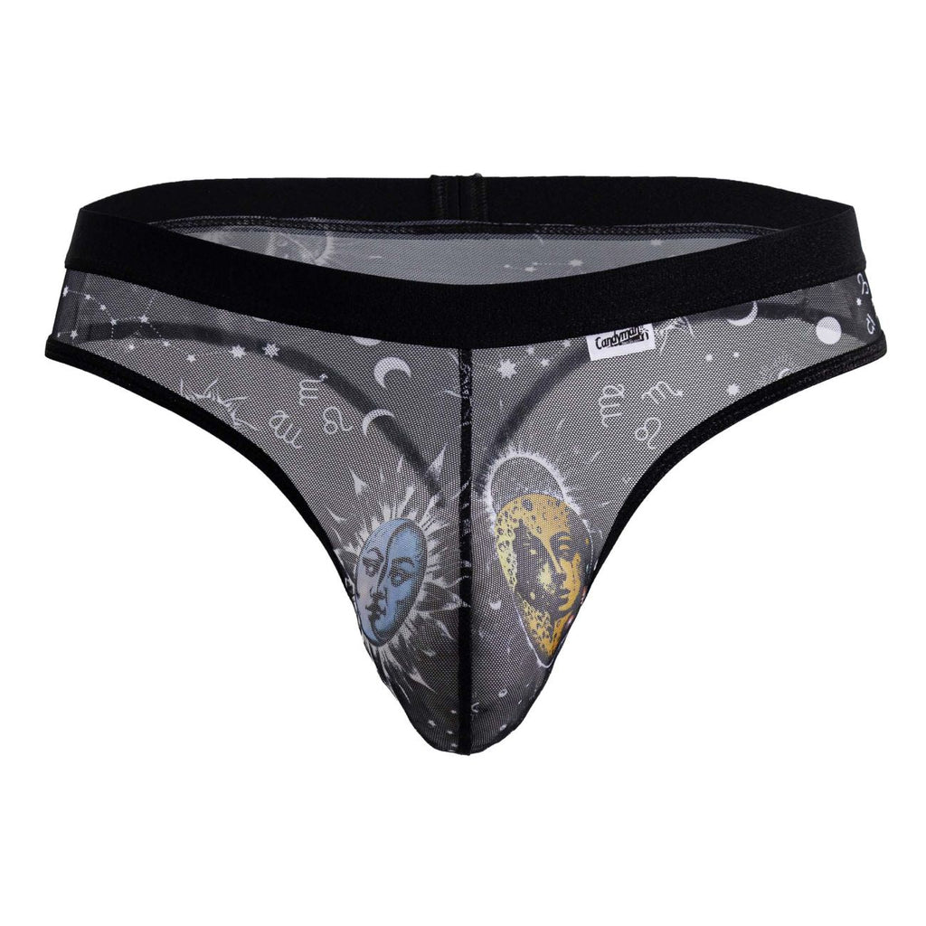 CandyMan 99885 Sun Moon Thongs Color Black-White - DealByEthan.gay loves CandyMan