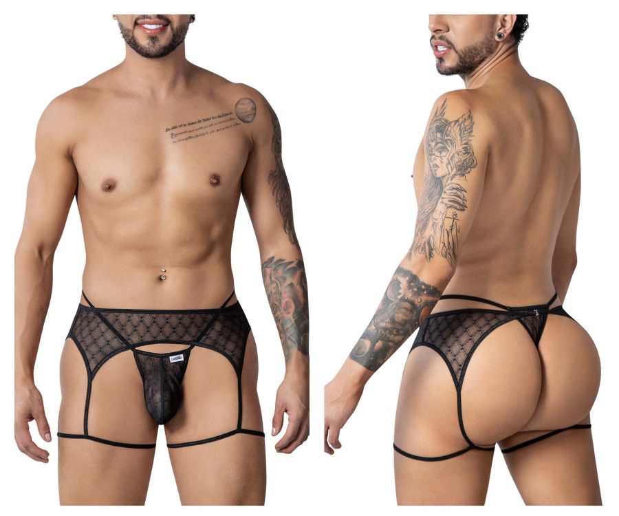 CandyMan 99898 Geometric Mesh Thongs Color Black - DealByEthan.gay loves CandyMan