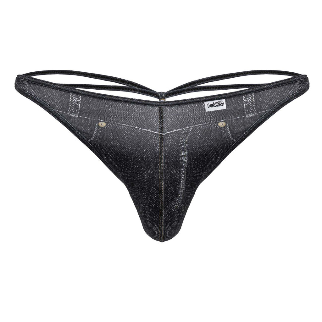 CandyMan 99899 Cowboy Thongs Color Denim Black - DealByEthan.gay loves CandyMan