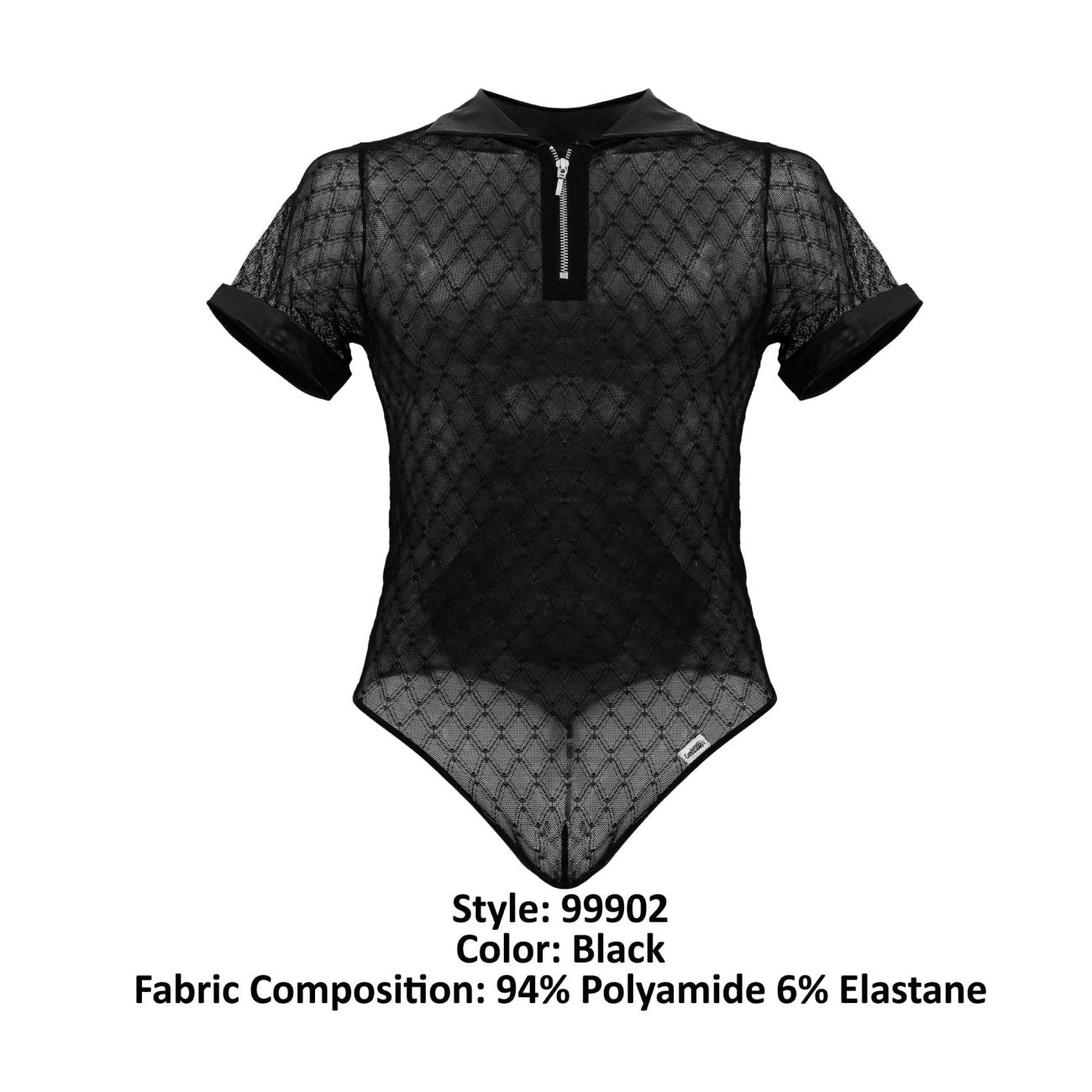 CandyMan 99902 Geometric Mesh Bodysuit Color Black - DealByEthan.gay loves CandyMan