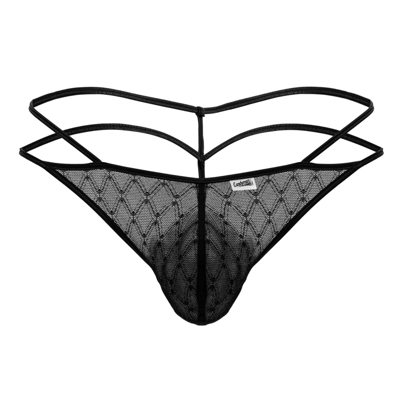 CandyMan 99903 Geometric Mesh Thongs Color Black - DealByEthan.gay loves CandyMan