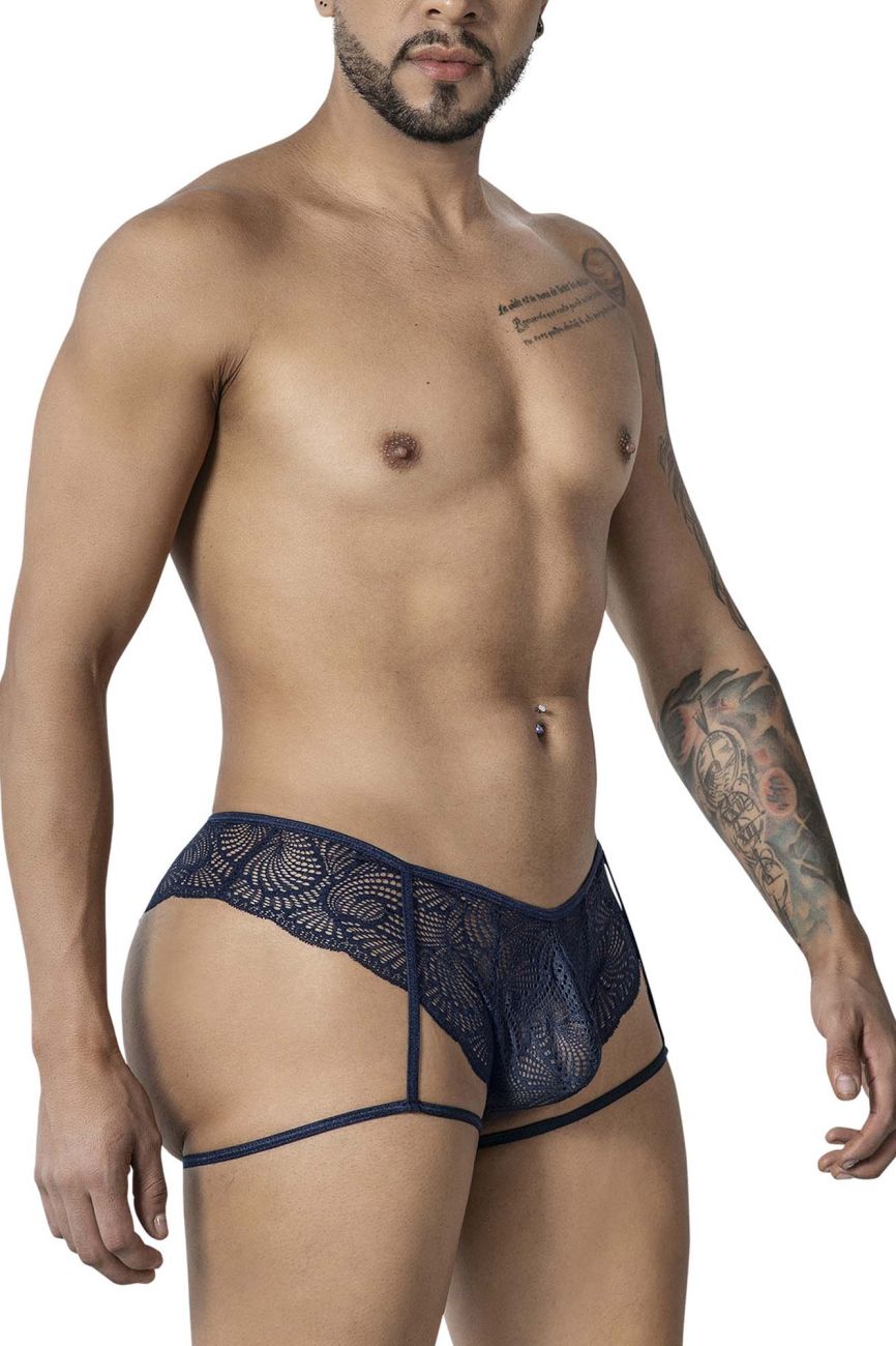 CandyMan 99905 Garter Lace Briefs Color Navy - DealByEthan.gay loves CandyMan