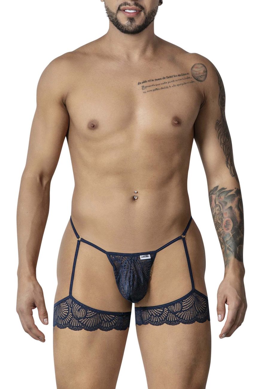 CandyMan 99906 Garter Lace Thongs Color Navy - DealByEthan.gay loves CandyMan