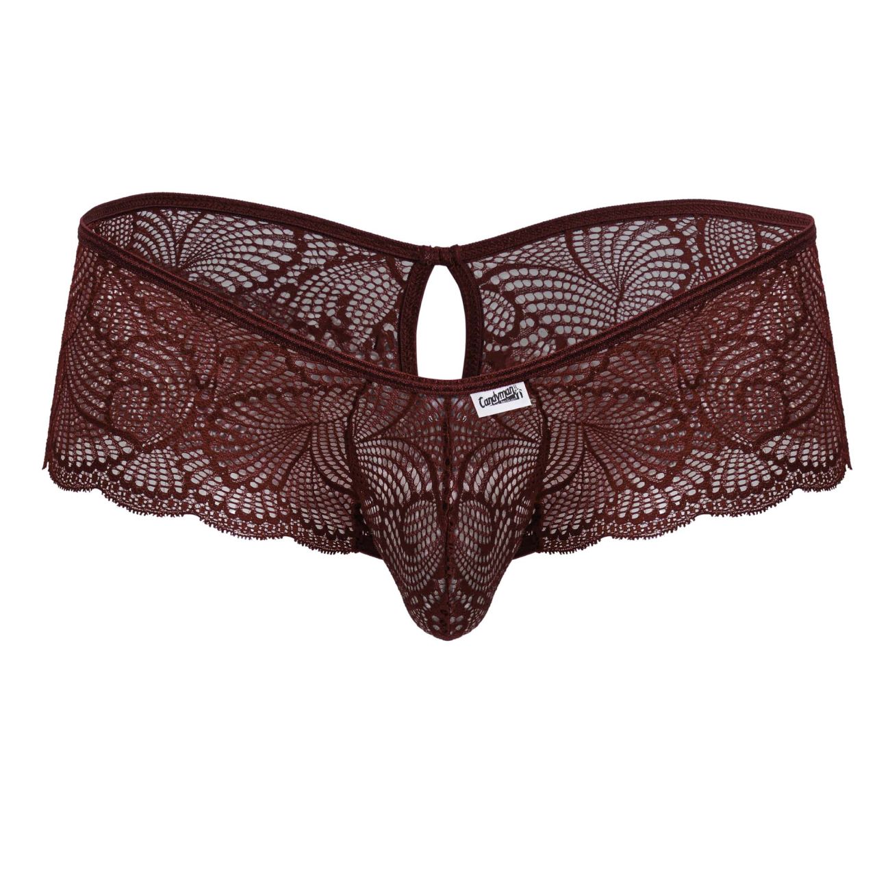 CandyMan 99907 Lace Trunks Color Burgundy - DealByEthan.gay loves CandyMan
