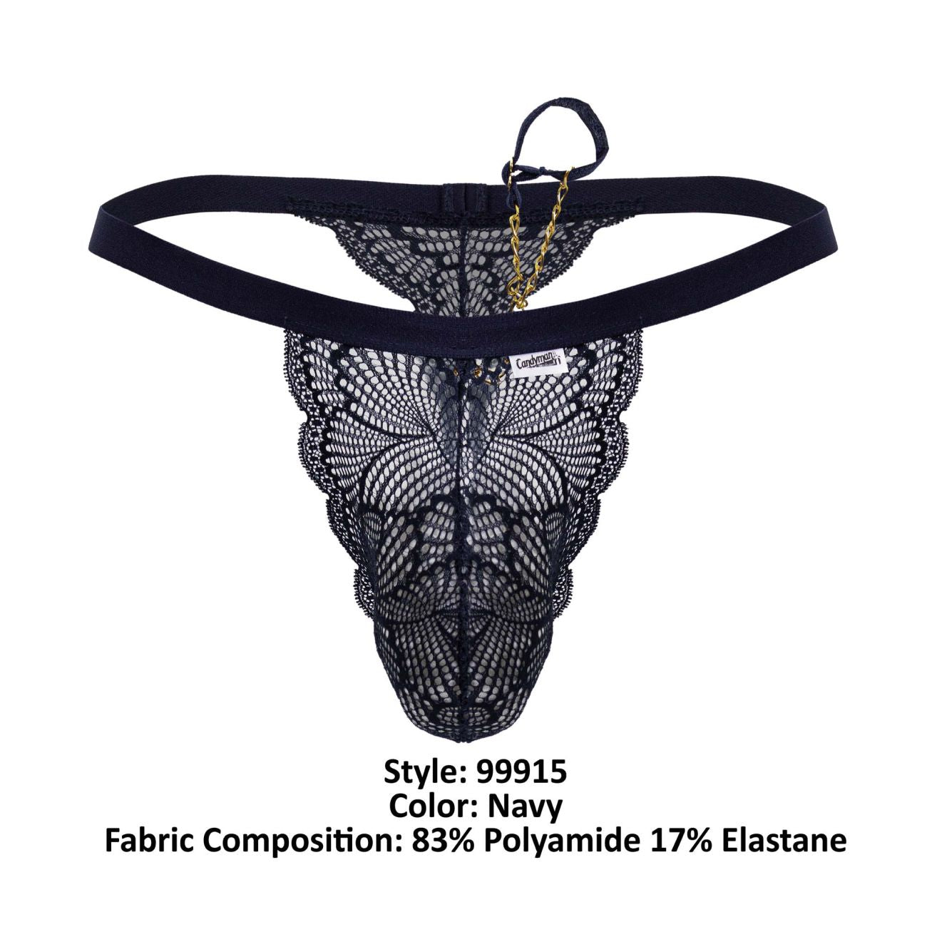 CandyMan 99915 Lace Thongs Color Navy - DealByEthan.gay loves CandyMan