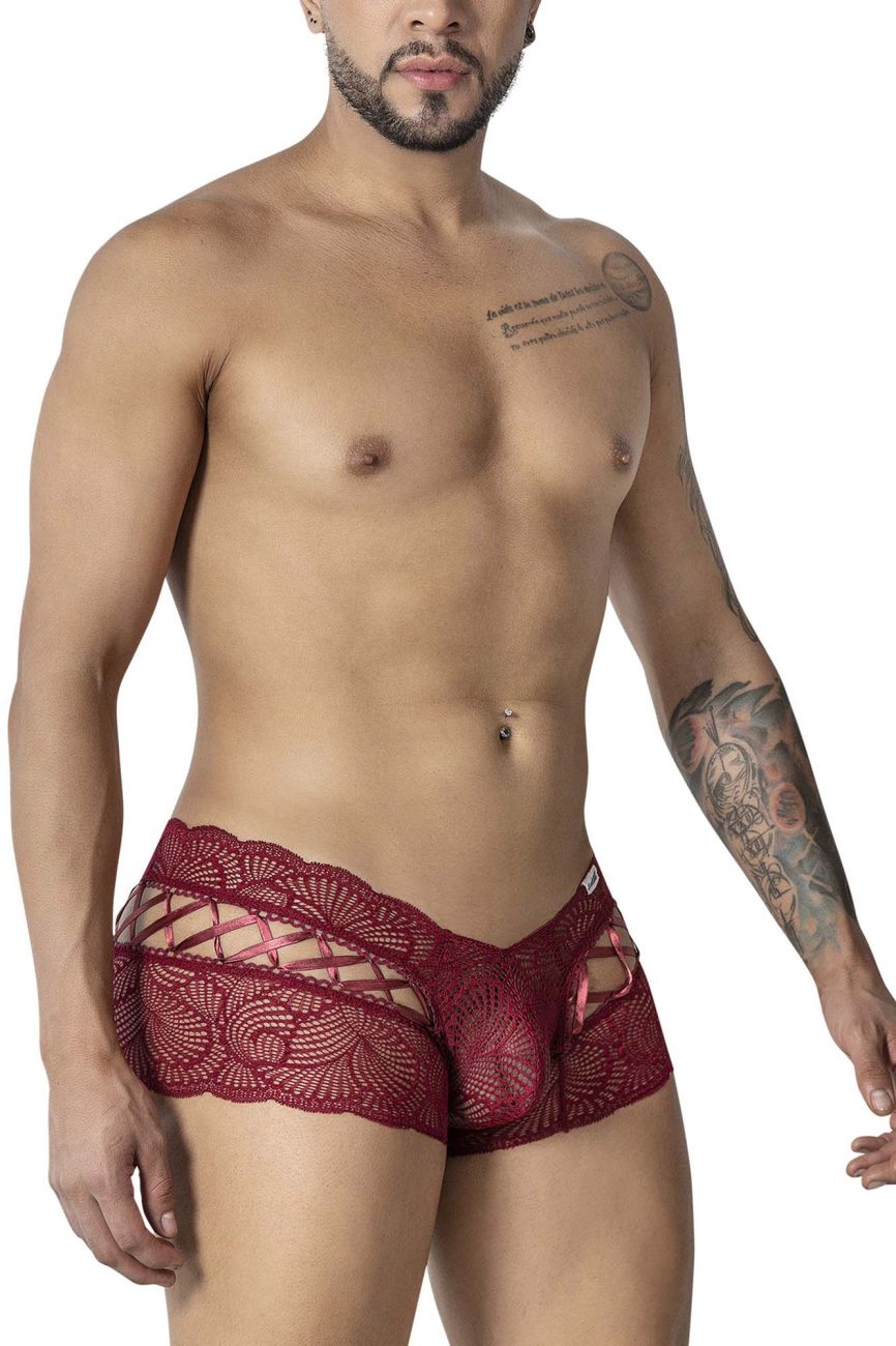 CandyMan 99916 Lace Trunks Color Burgundy - DealByEthan.gay loves CandyMan