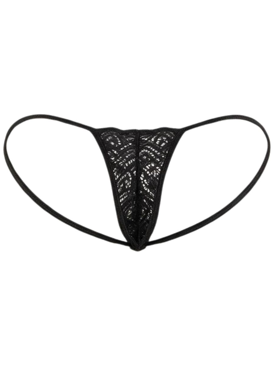 CandyMan 95000 Men's Underwear Seductive Lace Thongs Color Black