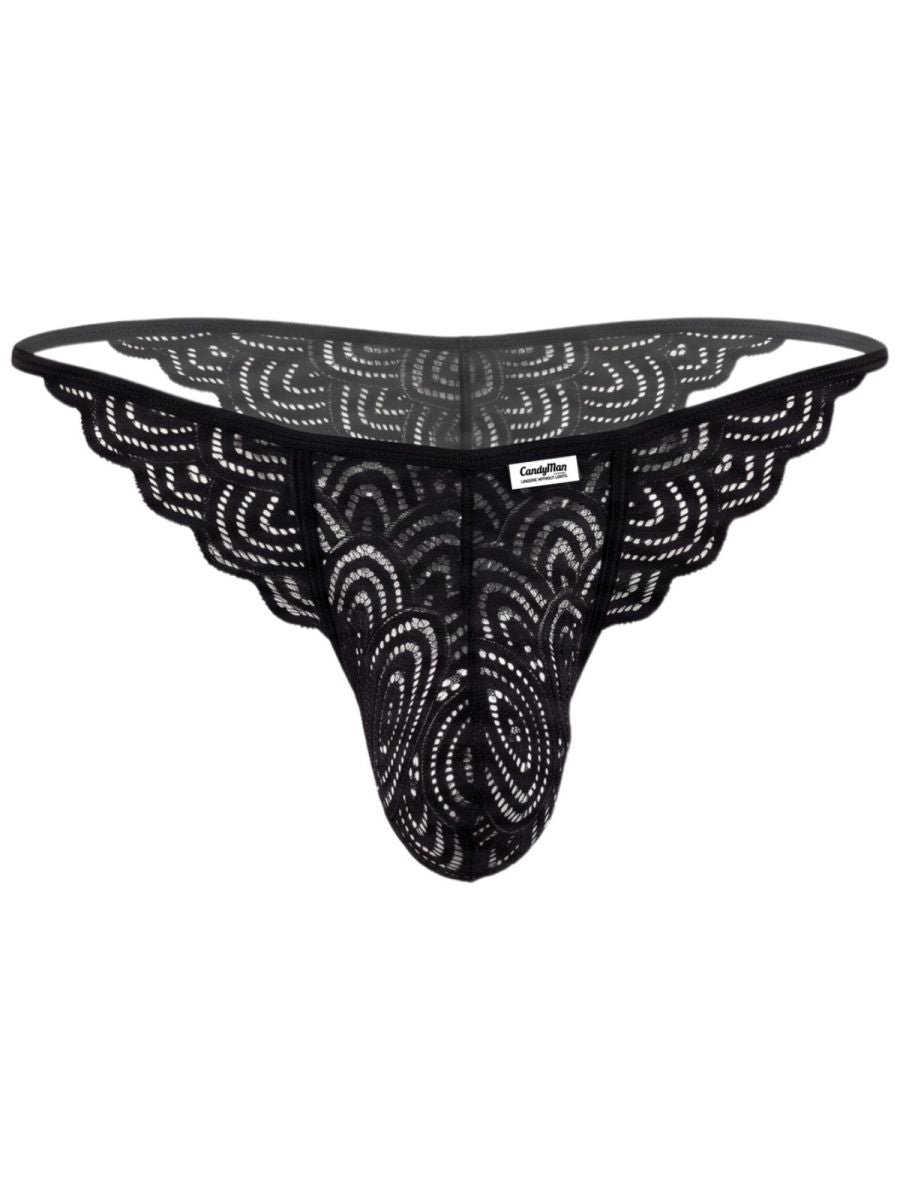 CandyMan 95002 Herrenunterwäsche Verführerische Spitze Slips Farbe Schwarz