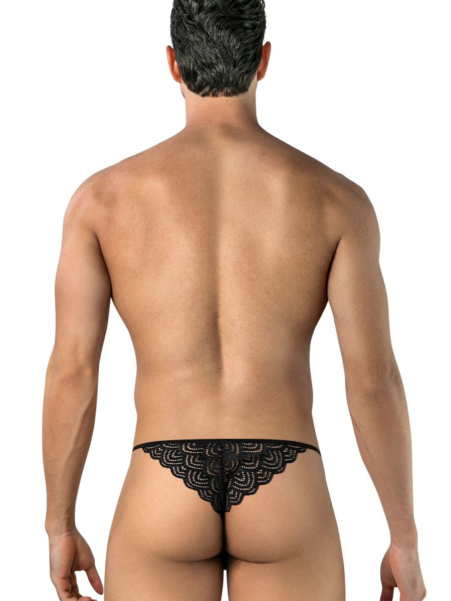 CandyMan 95002 Herrenunterwäsche Verführerische Spitze Slips Farbe Schwarz