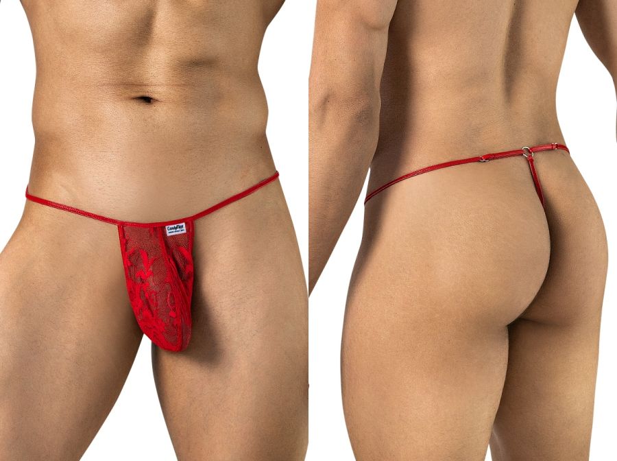 CandyMan 95007 Herrenunterwäsche verführerlicher Spitzen-Tanga Farbe Rot