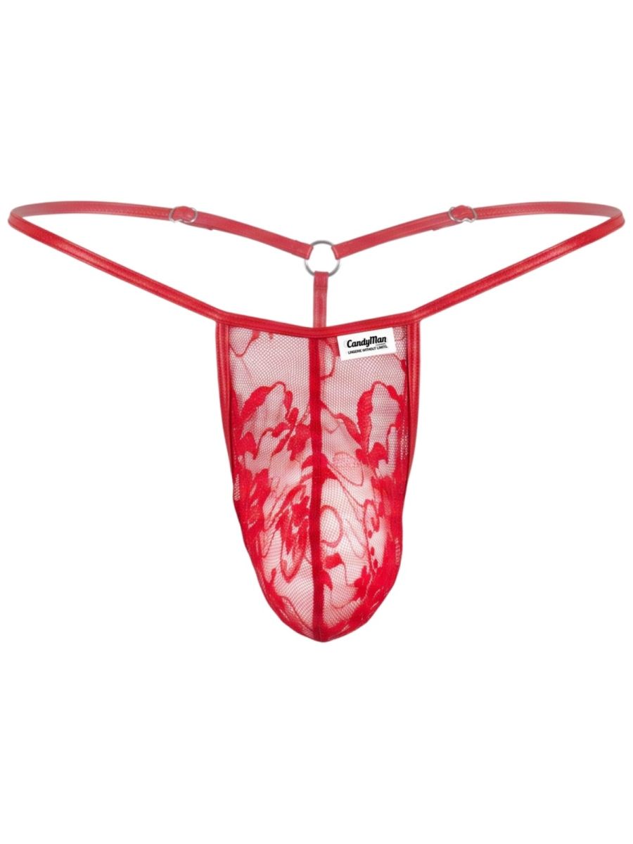 CandyMan 95007 Herrenunterwäsche verführerlicher Spitzen-Tanga Farbe Rot