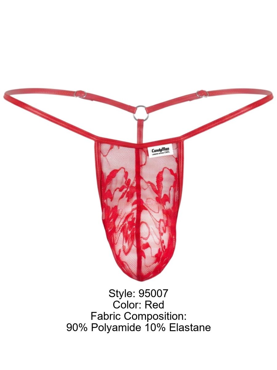 CandyMan 95007 Herrenunterwäsche verführerlicher Spitzen-Tanga Farbe Rot