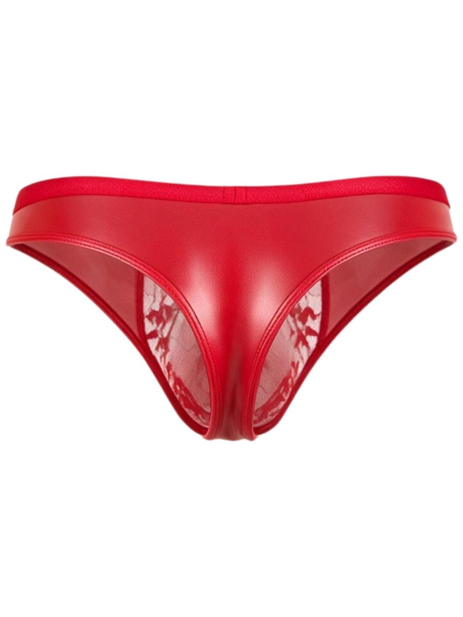 CandyMan 95009 Men's Underwear Seductive Lace Thongs Color Red