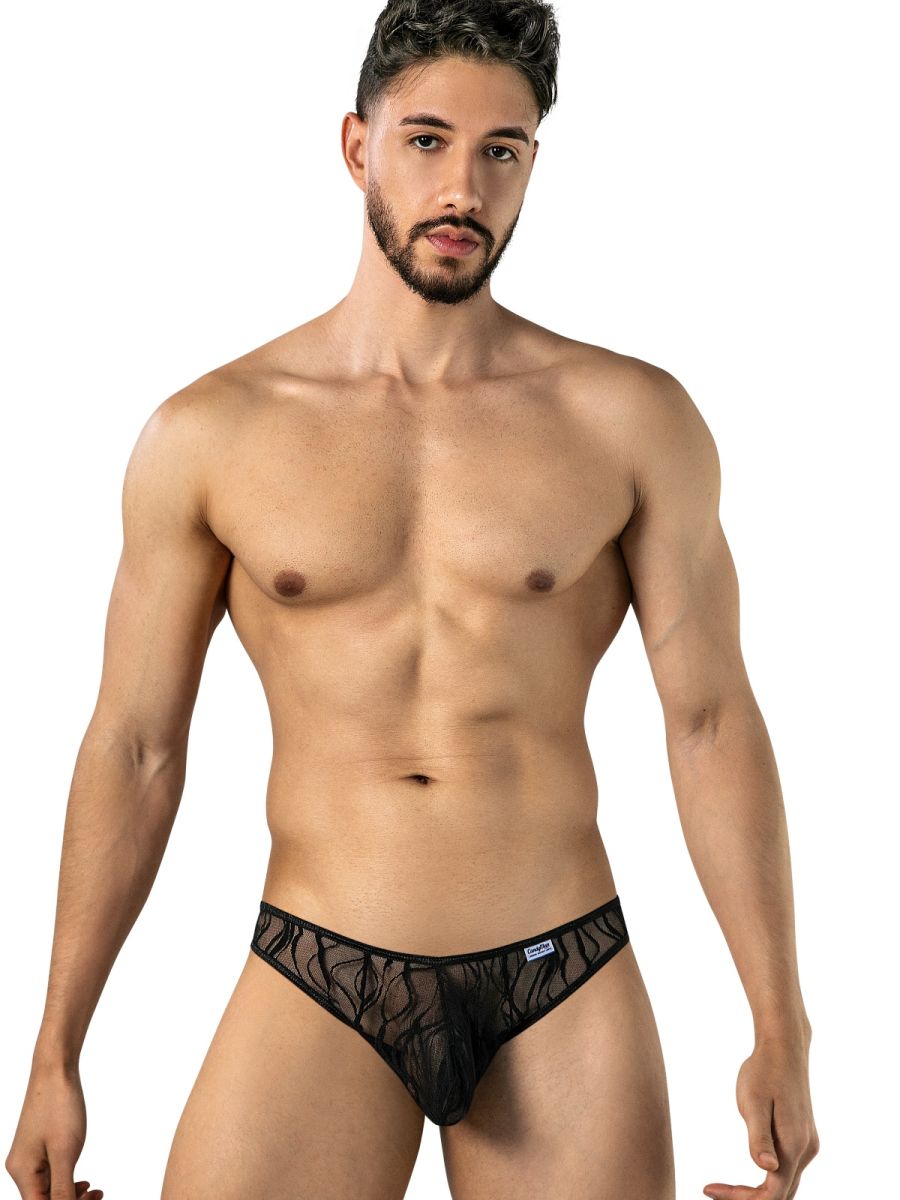 CandyMan 95011 Herren-Dessous Verführerische Spitzen-Tangas Farbe Schwarz