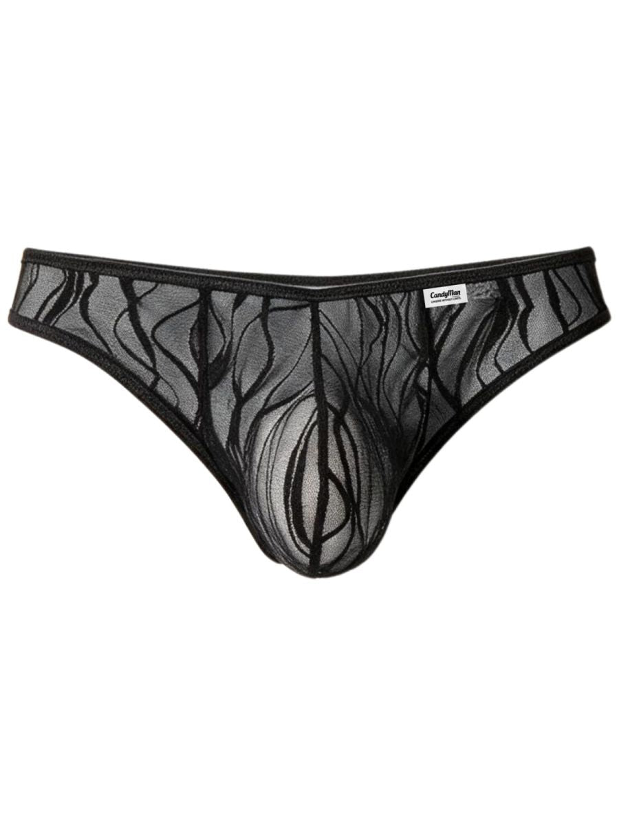 CandyMan 95011 Herren-Dessous Verführerische Spitzen-Tangas Farbe Schwarz