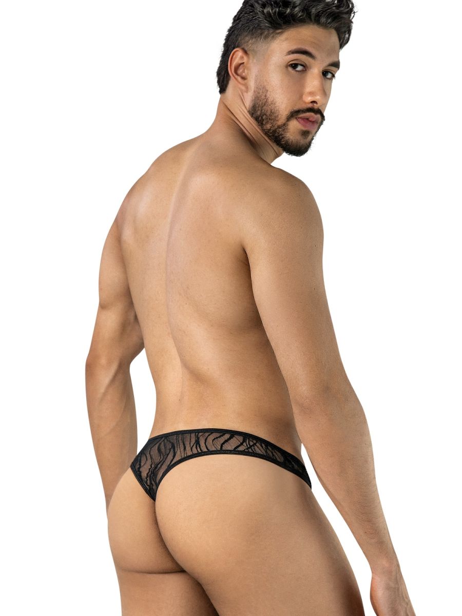 CandyMan 95011 Herren-Dessous Verführerische Spitzen-Tangas Farbe Schwarz