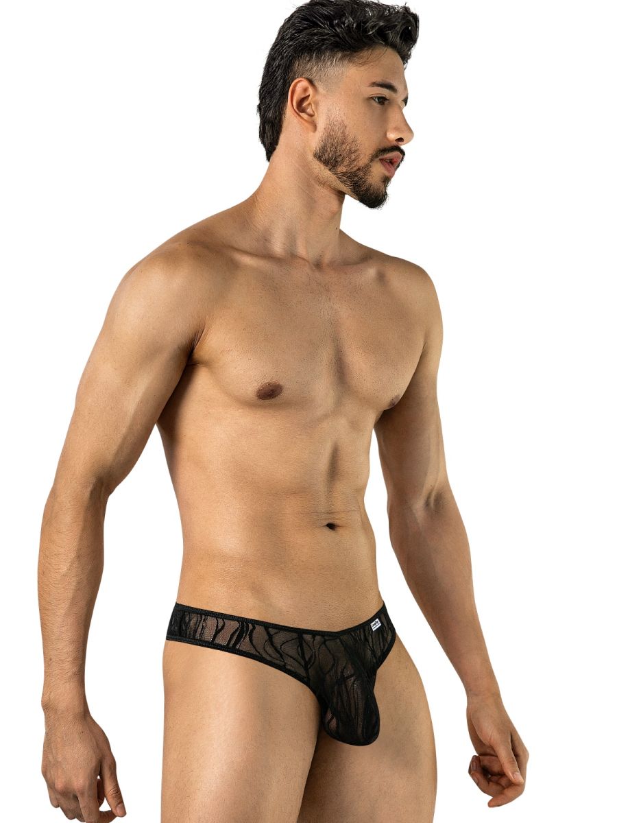 CandyMan 95011 Herren-Dessous Verführerische Spitzen-Tangas Farbe Schwarz