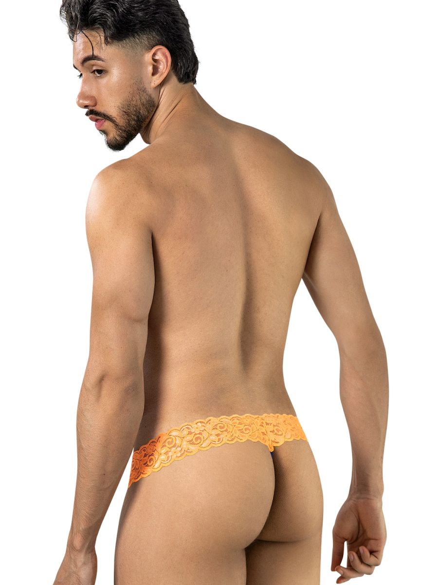 CandyMan 95015 Herrenunterwäsche Reizvolle Spitzen-Tangas Farbe Blau-Leuchtorange