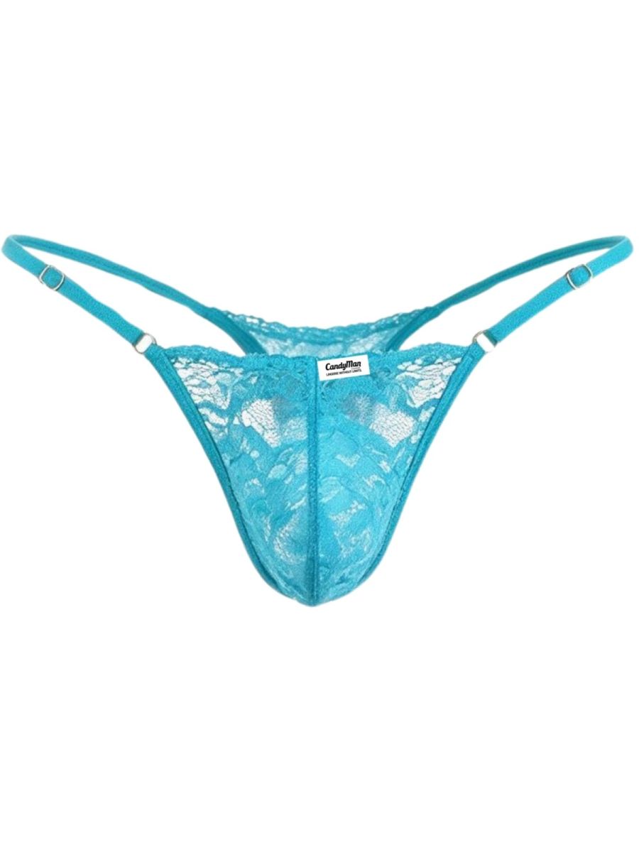 CandyMan 95020 Herrenunterwäsche Sinnliche Spitzen-Tangas Farbe Türkis