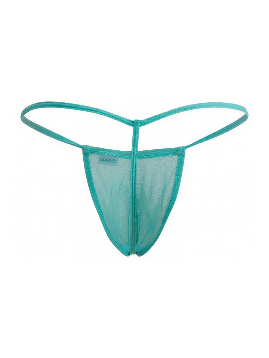CandyMan 9586 Men's Underwear Mini G-String Color Aqua Mesh