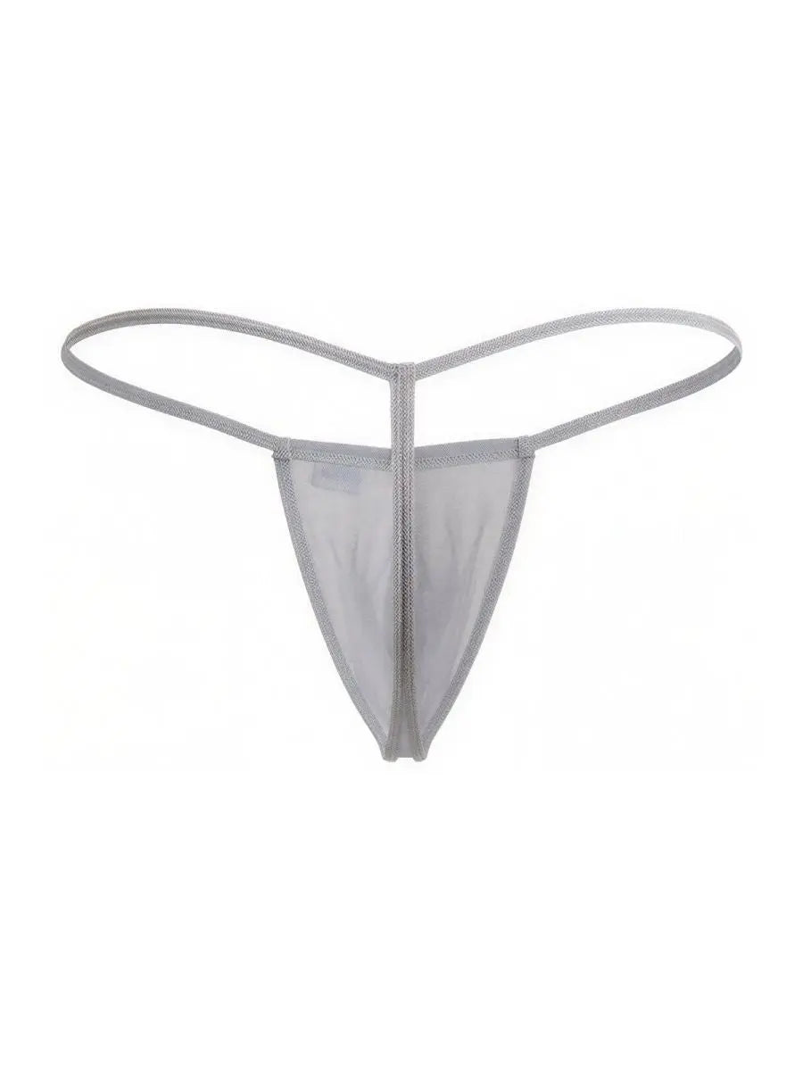 CandyMan 9586 Ropa interior de hombre Mini tanga G-String Color Gris Malla