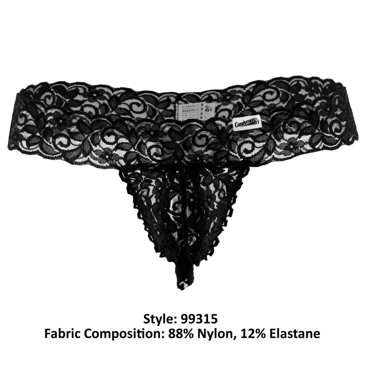 CandyMan Ropa Interior Masculina 99315 Tangas Peek a Boo Color Negro