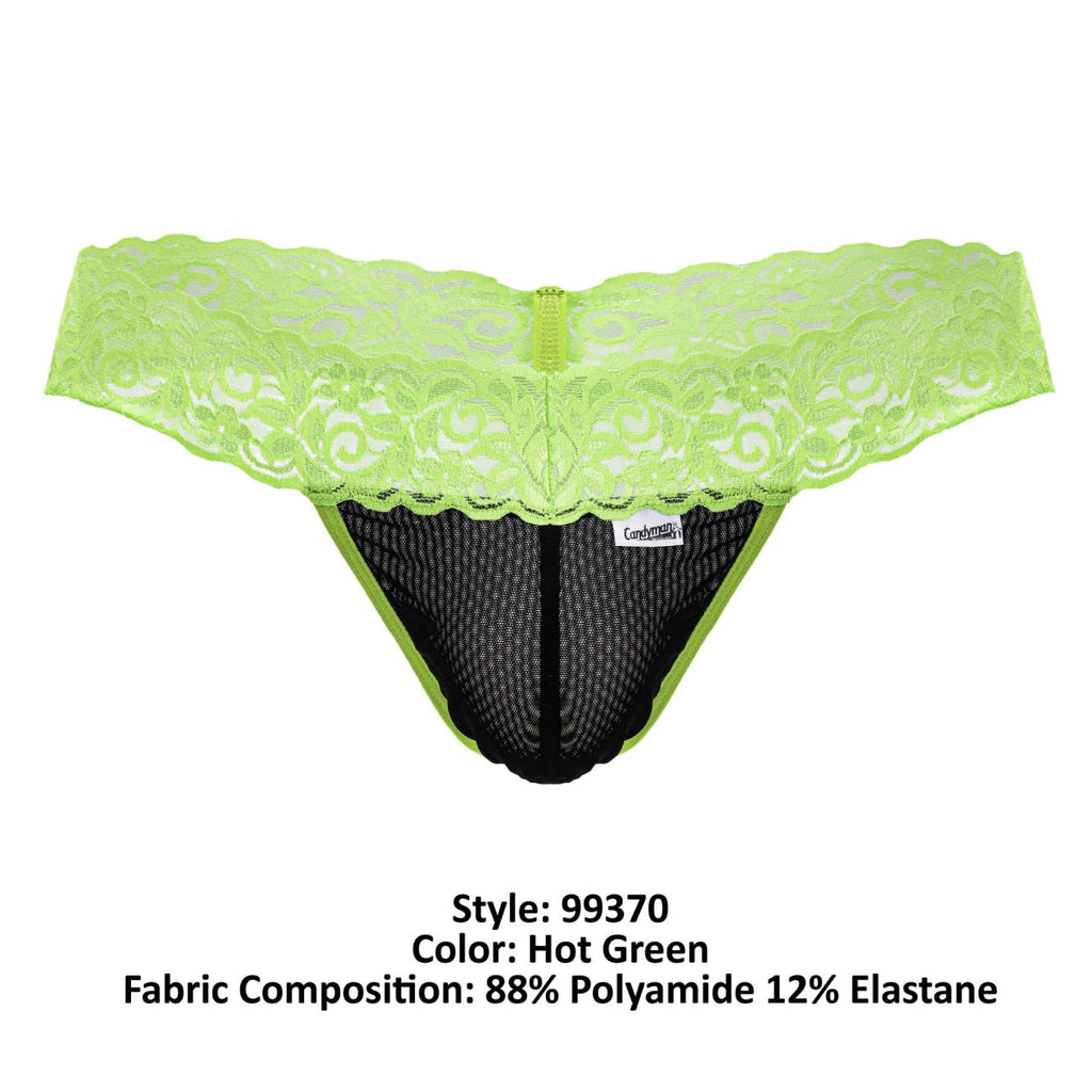 Tanga de encaje CandyMan 99370, color verde intenso