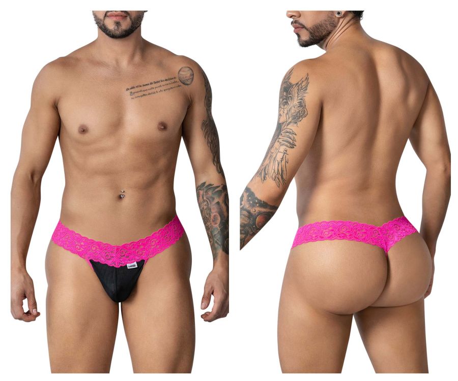 Tanga de encaje CandyMan 99370, color rosa intenso