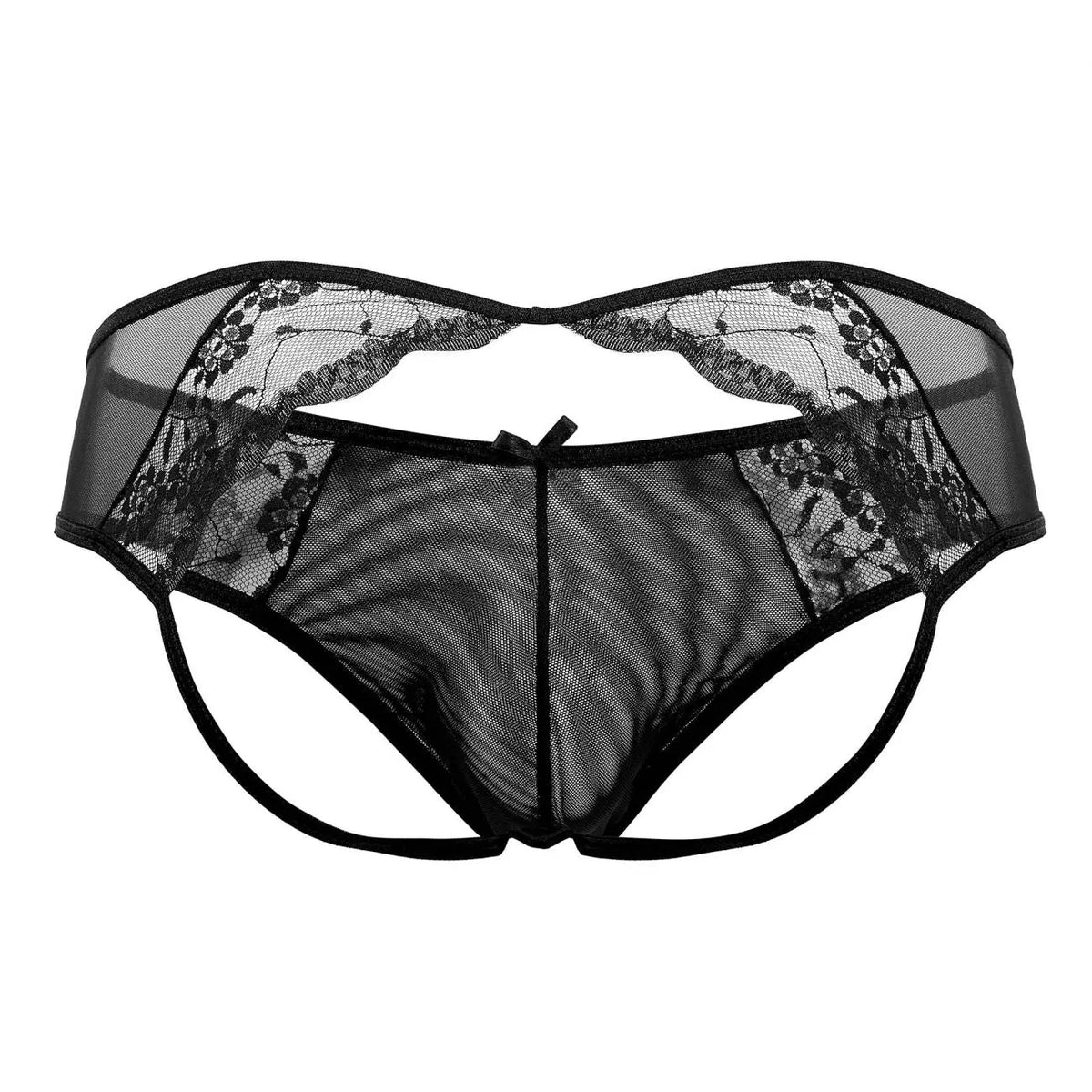 CandyMan 99538 Ropa interior para hombre Jockstrap de malla de encaje Color negro
