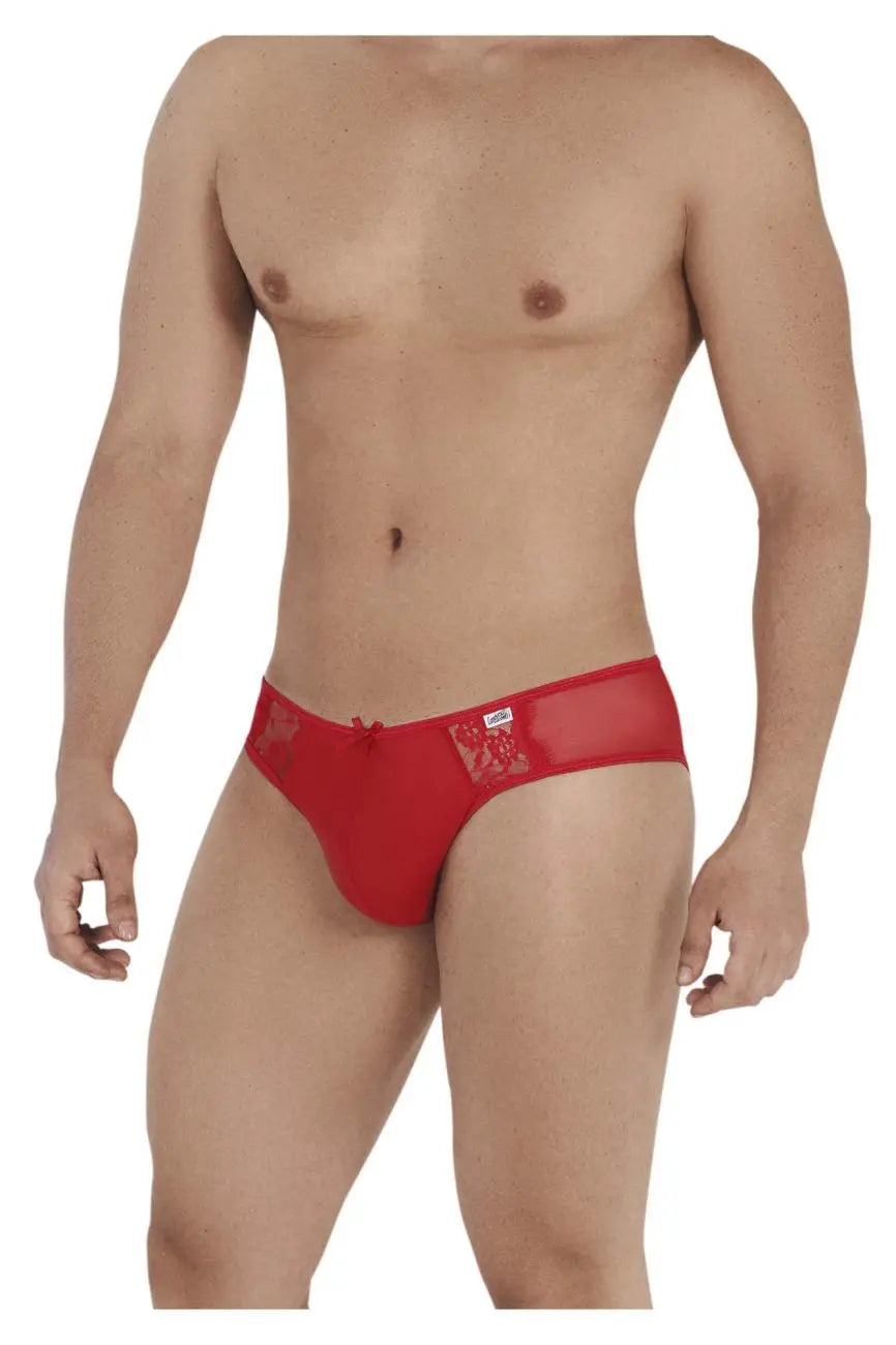 CandyMan 99538 Men's Underwear Lace Mesh Jockstrap Color Red