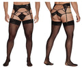 CandyMan 99550 Herrenunterwäsche Spitzen-Strapshalter-Jockstrap Outfit Farbe Schwarz