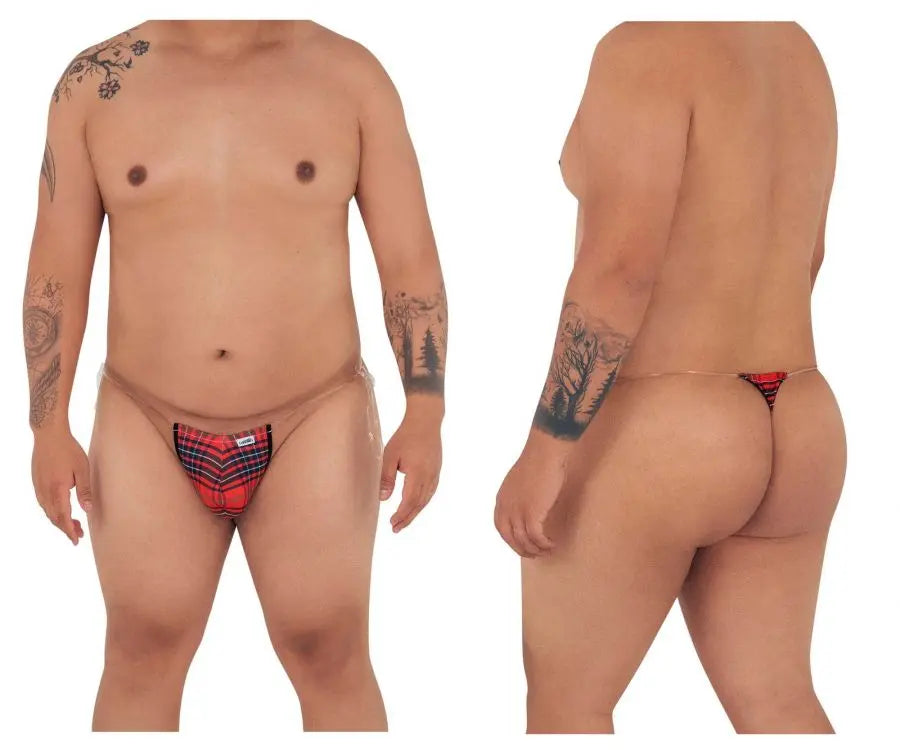 CandyMan Men's Underwear 99571X Invisible Micro G-String Color Red Prints