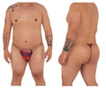 CandyMan Men's Underwear 99571X Invisible Micro G-String Color Red Prints