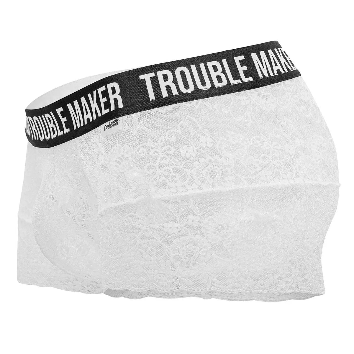 Calzoncillos bóxer de encaje Trouble Maker para hombre CandyMan 99616X Color blanco