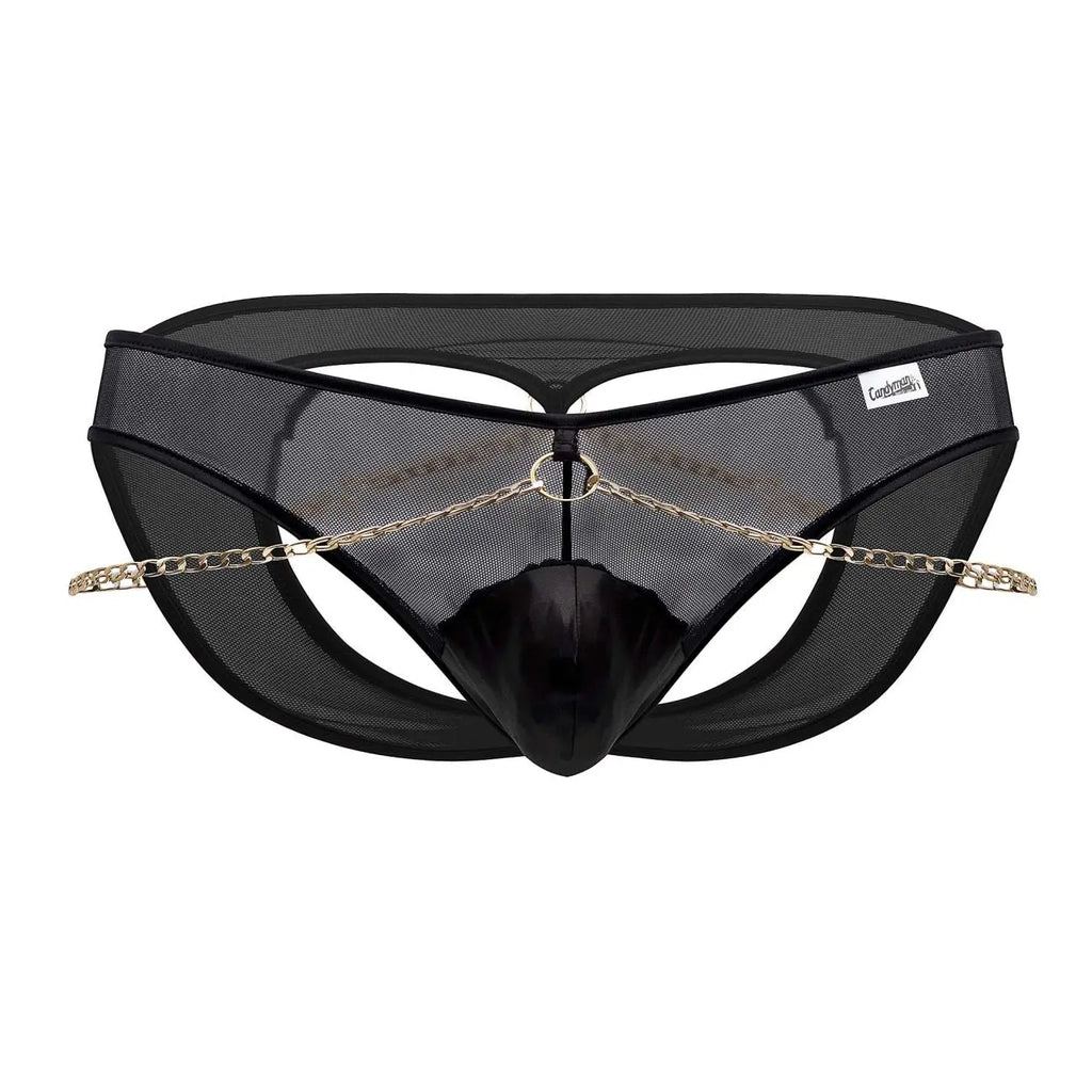 CandyMan Men's Underwear 99672X Chain Jock Briefs Color Black