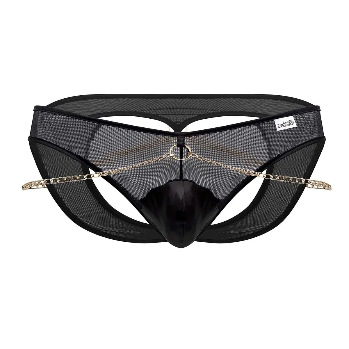 CandyMan Men's Underwear 99672X Chain Jock Briefs Color Black
