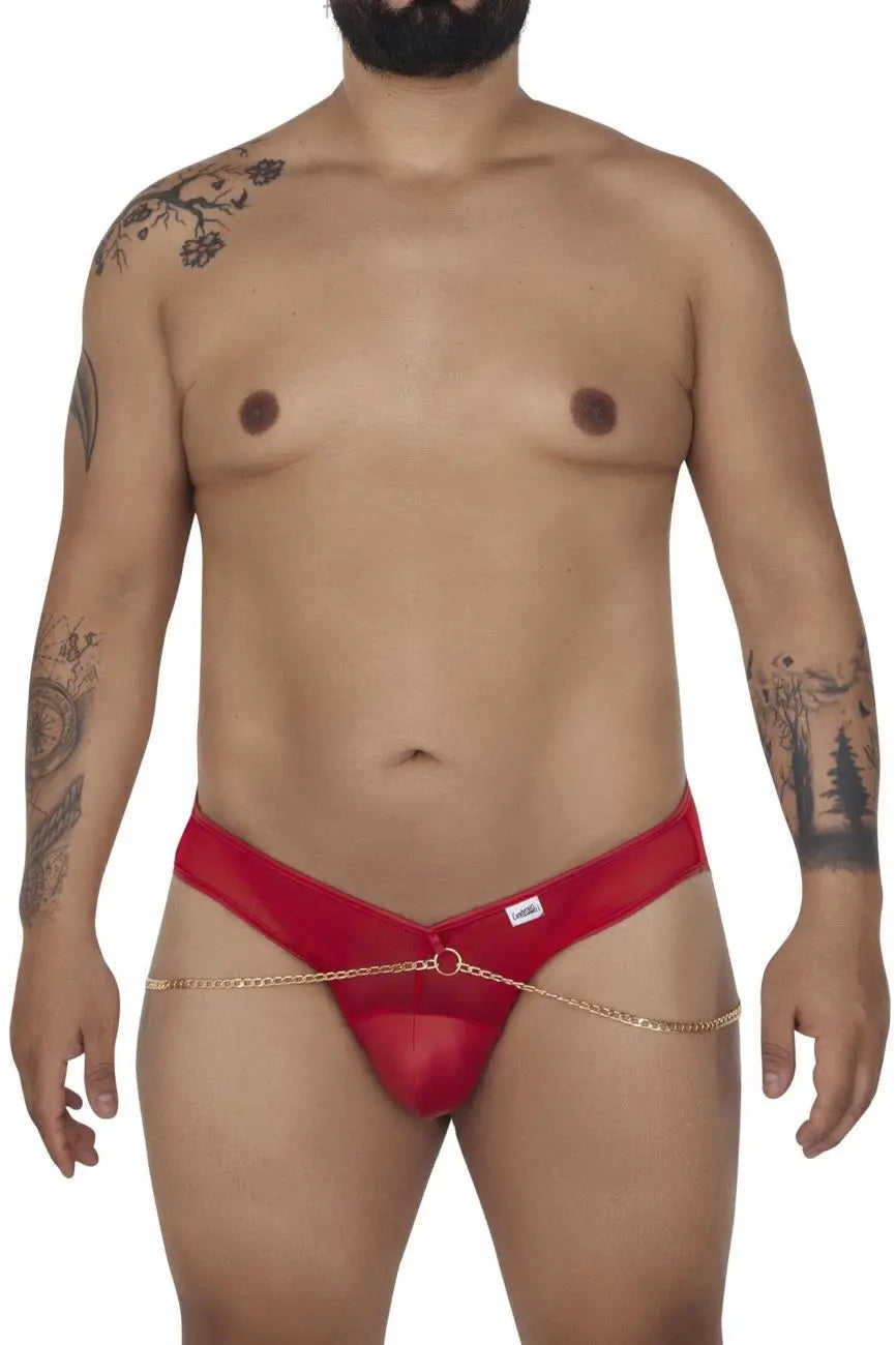 Ropa Interior Masculina CandyMan 99672X Jock Briefs de Cadena Color Rojo