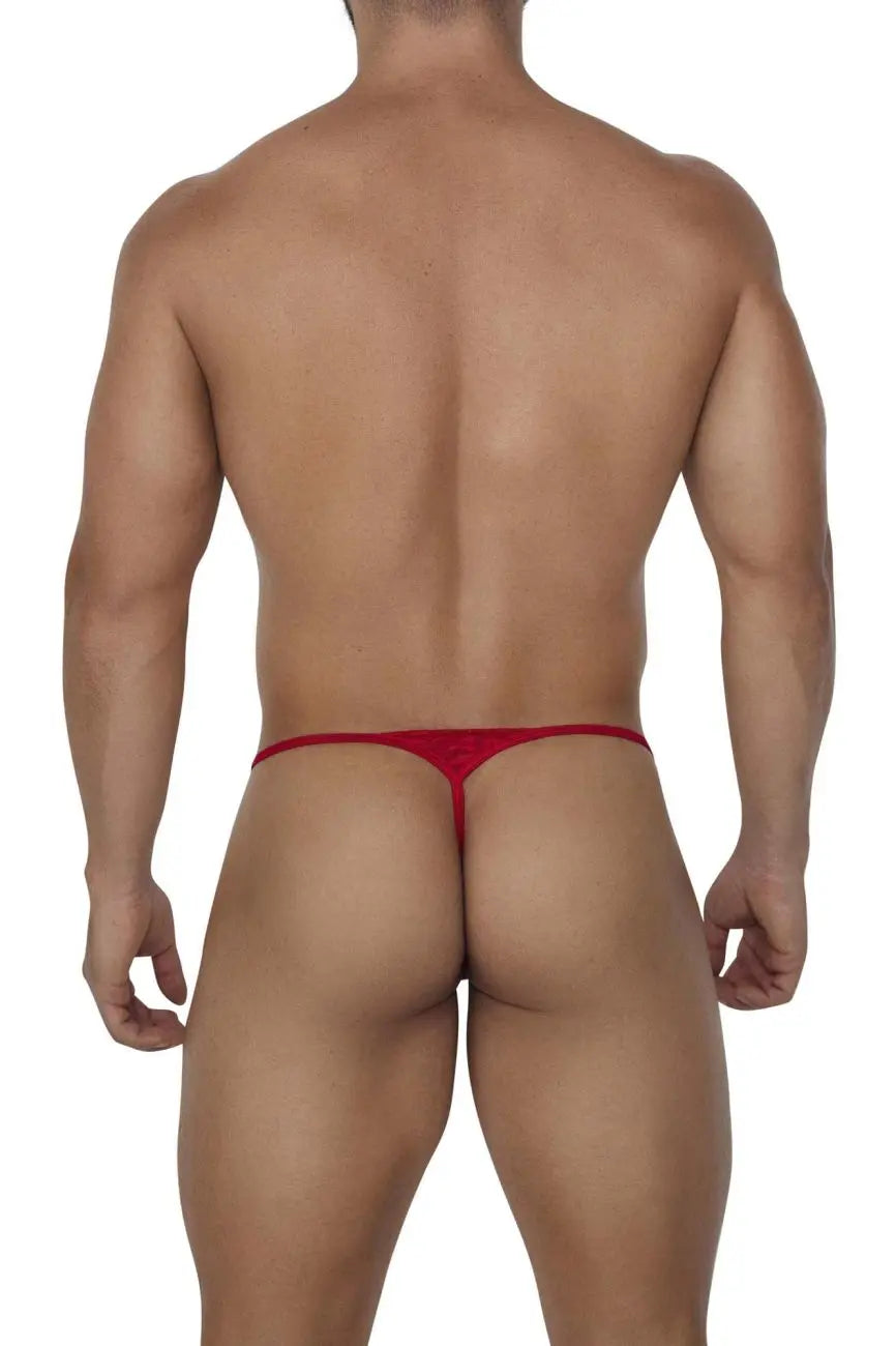 CandyMan Men's Underwear 99685 Lace Thongs Color Red