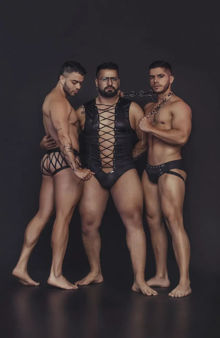 Ropa Interior Masculina CandyMan 99691 Bóxers con Tiras Color Negro