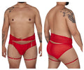 CandyMan Ropa Interior Masculina 99703X Suspensorio Bóxer de Dos Piezas Color Rojo