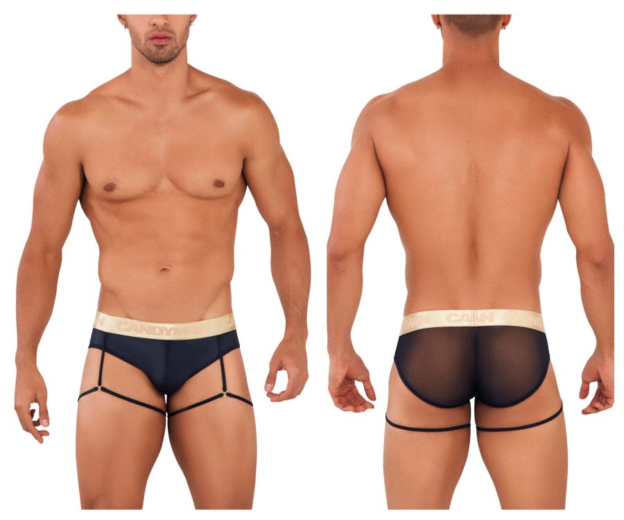 CandyMan 99722 Garter Mesh Briefs Color Black