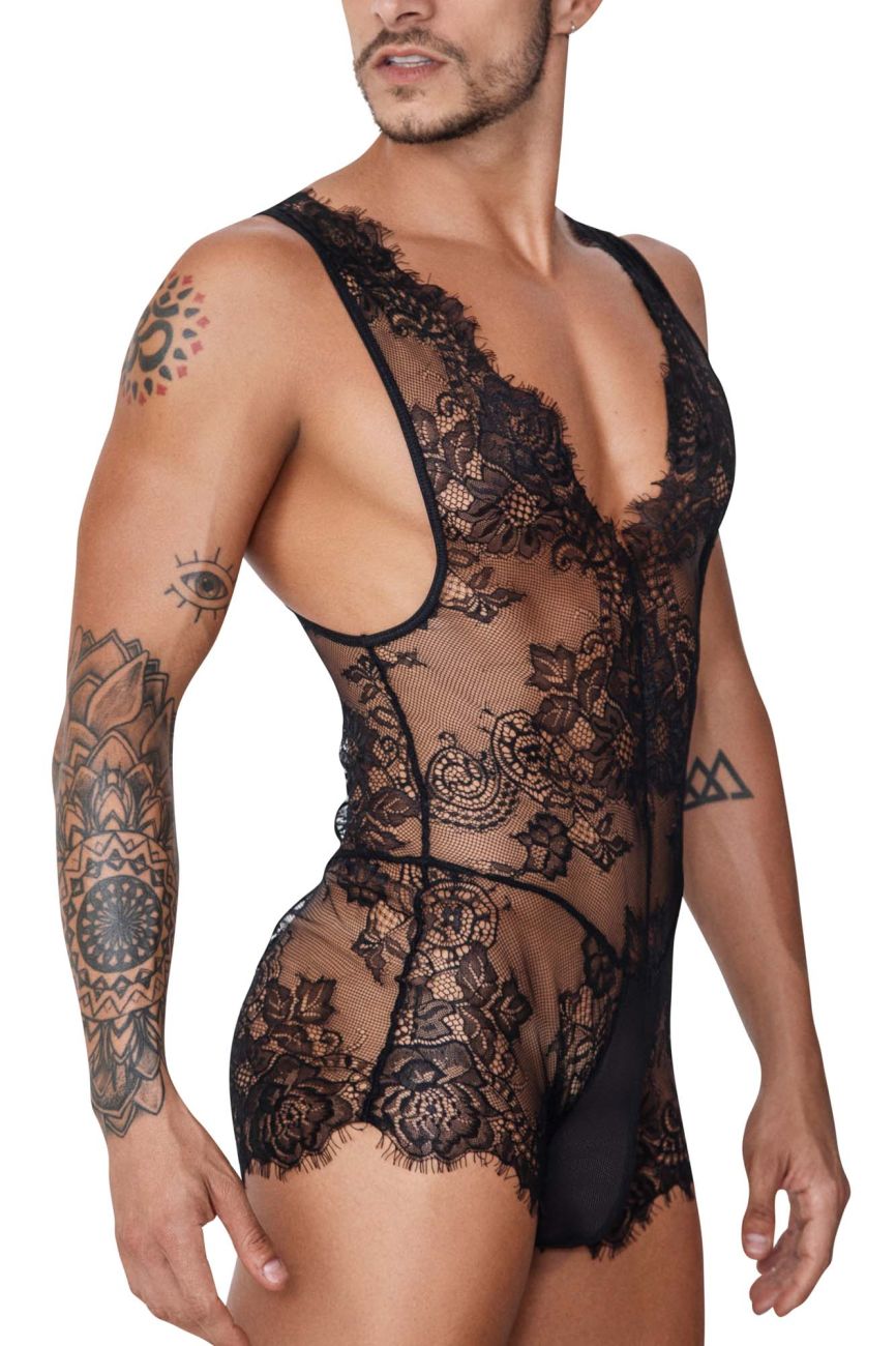 Body de encaje CandyMan 99743 Color Negro