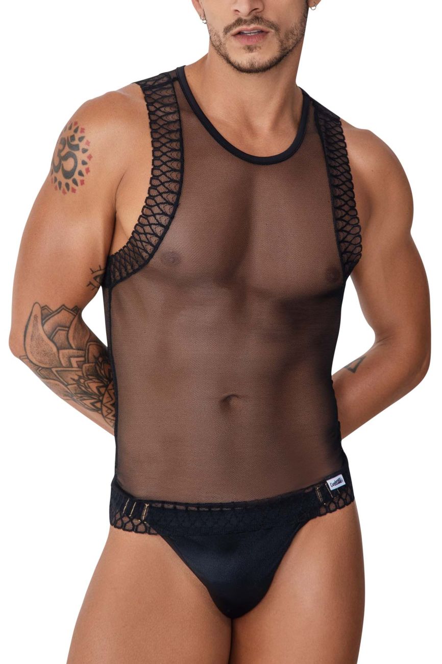 CandyMan 99758 Mesh-Tanktop, Farbe Schwarz