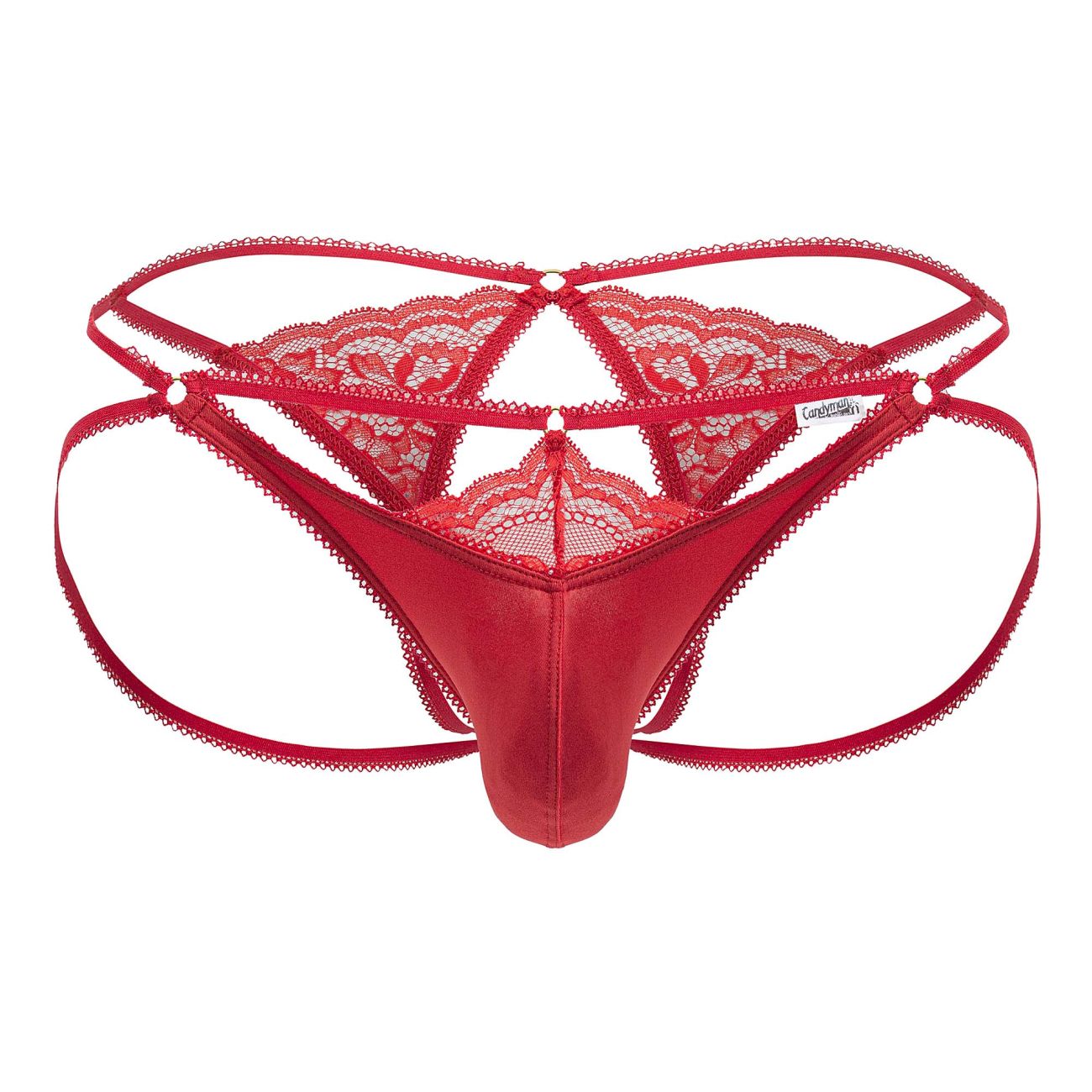 CandyMan 99770 Lace Jock Thongs Color Red