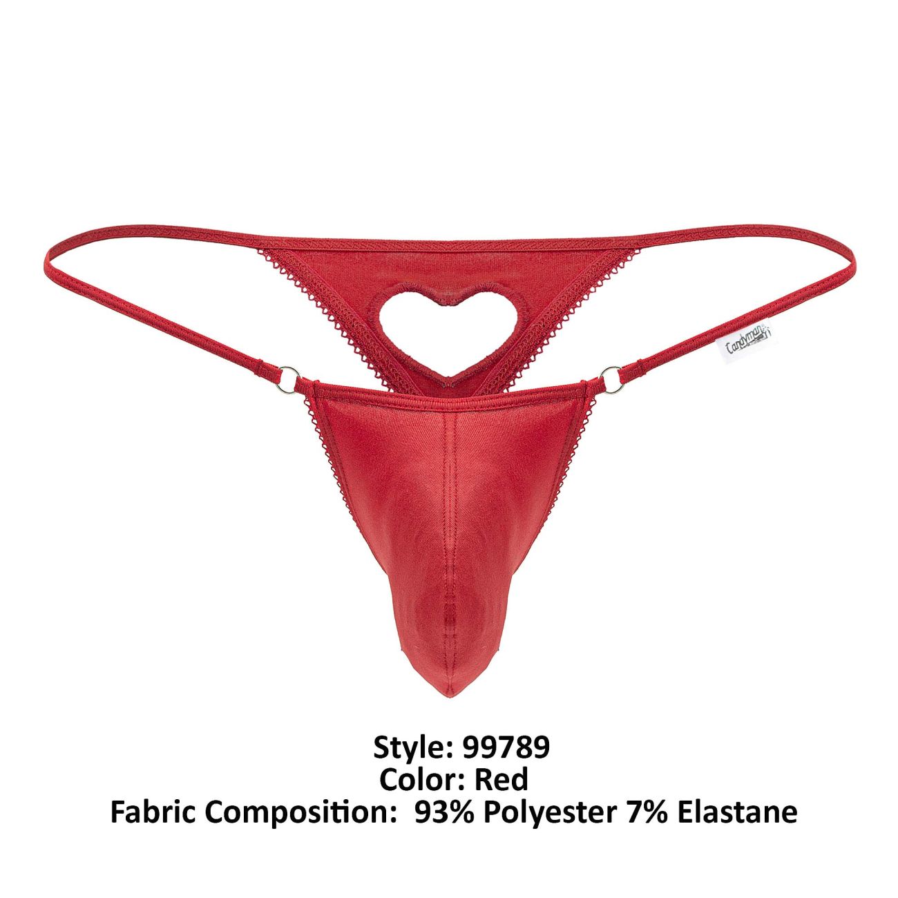 CandyMan 99789 Heart Thongs Color Red